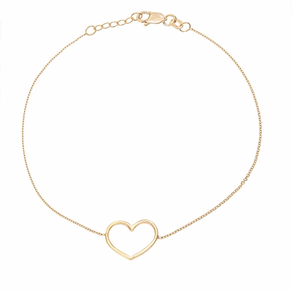 14KT HEART ADJ BRACELET